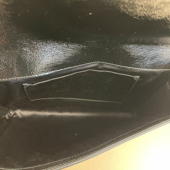 YSL Yves Saint Laurent Black Patent Leather Belle de Jour Clutch Bag - Preowned - Picture 8 of 10
